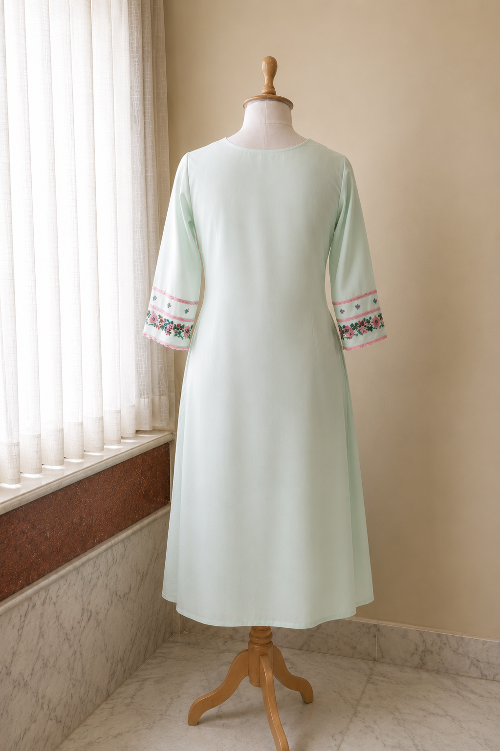 Pastel Blue Embroidered Kurta Set
